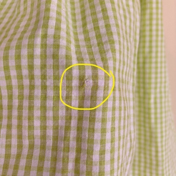 Vintage Hearts & Flowers Smocked Green/white Gingham Sundress Ties at Back Sz 12 - Picture 15 of 15